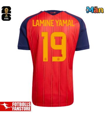 Spanien Lamine Yamal #19 Hemmatröja VM 2026 Kortärmad