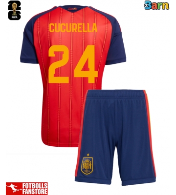 Spanien Marc Cucurella #24 Hemmatröja Barn VM 2026 Kortärmad (+ Korta byxor)