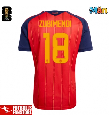 Spanien Martin Zubimendi #18 Hemmatröja VM 2026 Kortärmad