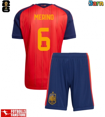 Spanien Mikel Merino #6 Hemmatröja Barn VM 2026 Kortärmad (+ Korta byxor)
