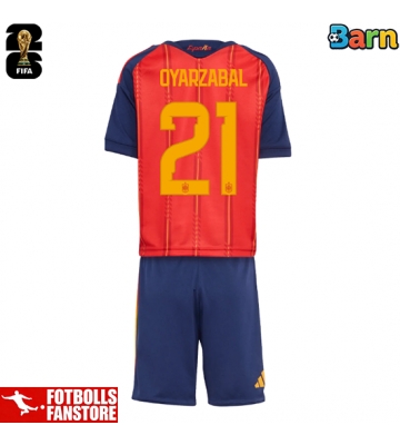 Spanien Mikel Oyarzabal #21 Hemmatröja Barn VM 2026 Kortärmad (+ Korta byxor)