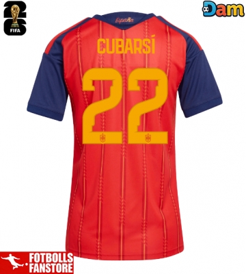 Spanien Pau Cubarsi #22 Hemmatröja Dam VM 2026 Kortärmad