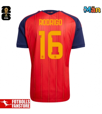 Spanien Rodri Hernandez #16 Hemmatröja VM 2026 Kortärmad