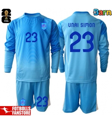 Spanien Unai Simon #23 Målvakt Hemmatröja Barn VM 2026 Långärmad (+ Korta byxor)