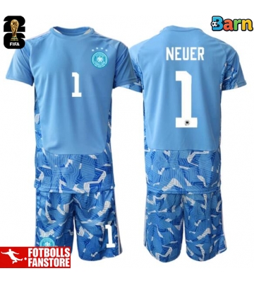 Tyskland Manuel Neuer #1 Målvakt Bortatröja Barn VM 2026 Kortärmad (+ Korta byxor)