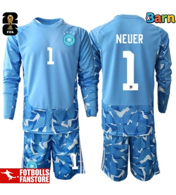 Tyskland Manuel Neuer #1 Målvakt Bortatröja Barn VM 2026 Långärmad (+ Korta byxor)