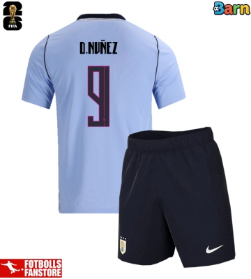 Uruguay Darwin Nunez #9 Hemmatröja Barn VM 2026 Kortärmad (+ Korta byxor)
