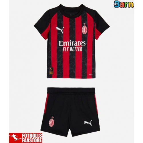 AC Milan Christian Pulisic #11 Hemmatröja Barn 2025-26 Kortärmad (+ Korta byxor)