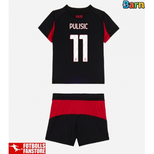 AC Milan Christian Pulisic #11 Hemmatröja Barn 2025-26 Kortärmad (+ Korta byxor)