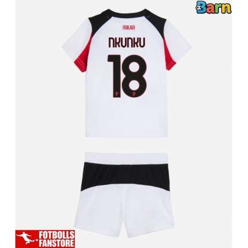 AC Milan Christopher Nkunku #18 Bortatröja Barn 2025-26 Kortärmad (+ Korta byxor)