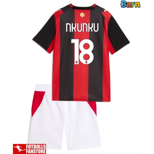 AC Milan Christopher Nkunku #18 Hemmatröja Barn 2026-27 Kortärmad (+ Korta byxor)