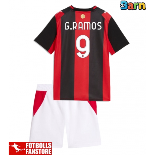 AC Milan Goncalo Ramos #9 Hemmatröja Barn 2026-27 Kortärmad (+ Korta byxor)