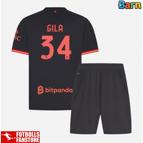 AC Milan Mario Gila #34 Tredje Tröja Barn 2026-27 Kortärmad (+ Korta byxor)