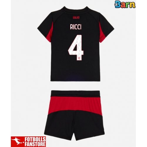 AC Milan Samuele Ricci #4 Hemmatröja Barn 2025-26 Kortärmad (+ Korta byxor)