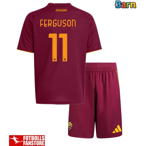 AS Roma Evan Ferguson #11 Hemmatröja Barn 2025-26 Kortärmad (+ Korta byxor)