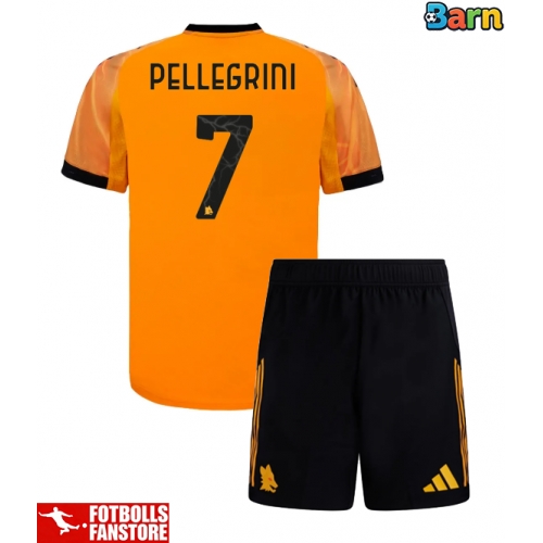AS Roma Lorenzo Pellegrini #7 Bortatröja Barn 2025-26 Kortärmad (+ Korta byxor)