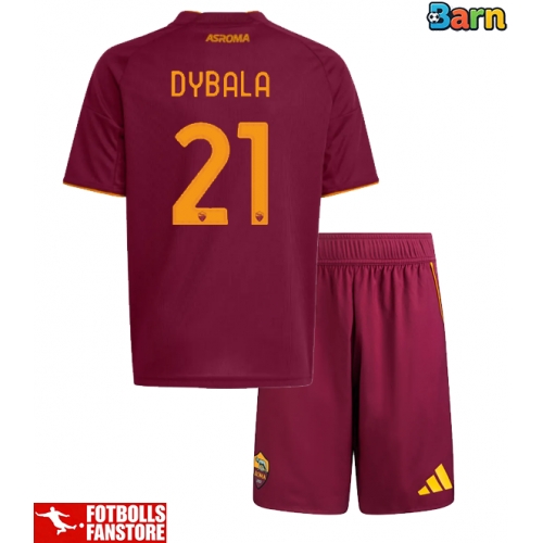 AS Roma Paulo Dybala #21 Hemmatröja Barn 2025-26 Kortärmad (+ Korta byxor)
