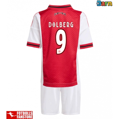 Ajax Kasper Dolberg #9 Hemmatröja Barn 2025-26 Kortärmad (+ Korta byxor)