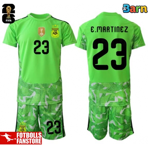 Argentina Emiliano Martinez #23 Målvakt Bortatröja Barn VM 2026 Kortärmad (+ Korta byxor)