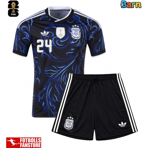 Argentina Enzo Fernandez #24 Bortatröja Barn VM 2026 Kortärmad (+ Korta byxor)