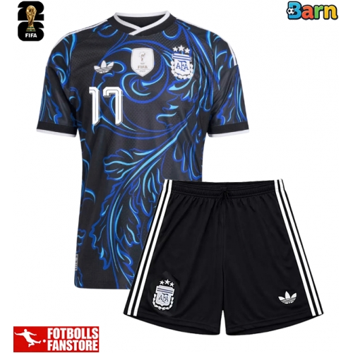 Argentina Giuliano Simeone #17 Bortatröja Barn VM 2026 Kortärmad (+ Korta byxor)