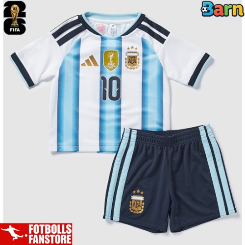 Argentina Lionel Messi #10 Hemmatröja Barn VM 2026 Kortärmad (+ Korta byxor)