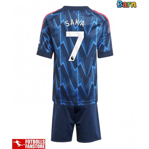 Arsenal Bukayo Saka #7 Bortatröja Barn 2025-26 Kortärmad (+ Korta byxor)