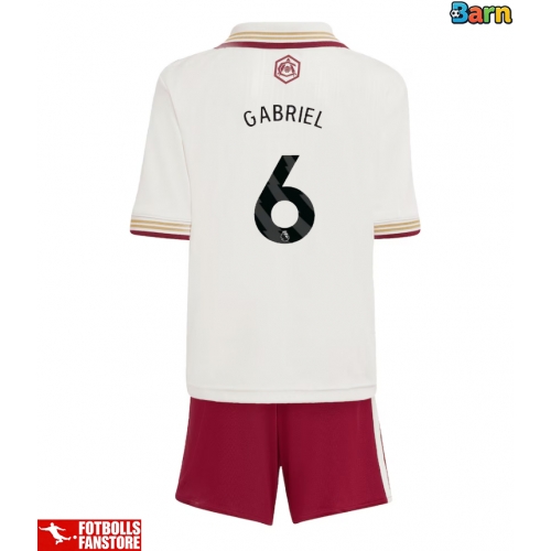 Arsenal Gabriel Magalhaes #6 Tredje Tröja Barn 2025-26 Kortärmad (+ Korta byxor)