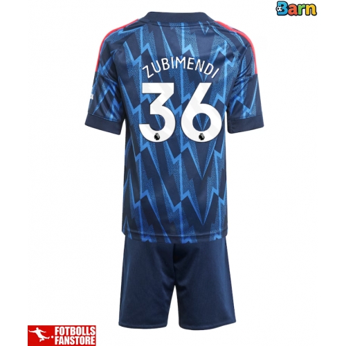 Arsenal Martin Zubimendi #36 Bortatröja Barn 2025-26 Kortärmad (+ Korta byxor)