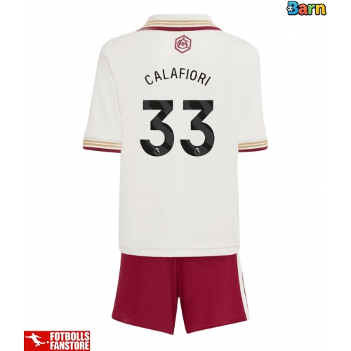 Arsenal Riccardo Calafiori #33 Tredje Tröja Barn 2025-26 Kortärmad (+ Korta byxor)
