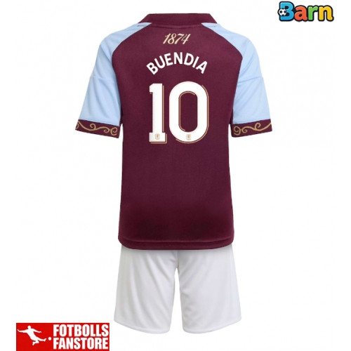 Aston Villa Emiliano Buendia #10 Hemmatröja Barn 2025-26 Kortärmad (+ Korta byxor)