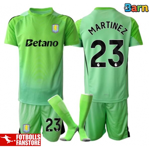 Aston Villa Emiliano Martinez #23 Målvakt Bortatröja Barn 2025-26 Kortärmad (+ Korta byxor)