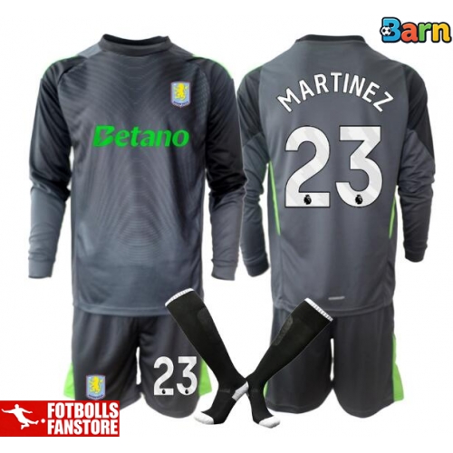 Aston Villa Emiliano Martinez #23 Målvakt Hemmatröja Barn 2025-26 Långärmad (+ Korta byxor)