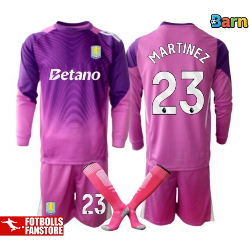 Aston Villa Emiliano Martinez #23 Målvakt Tredje Tröja Barn 2025-26 Långärmad (+ Korta byxor)