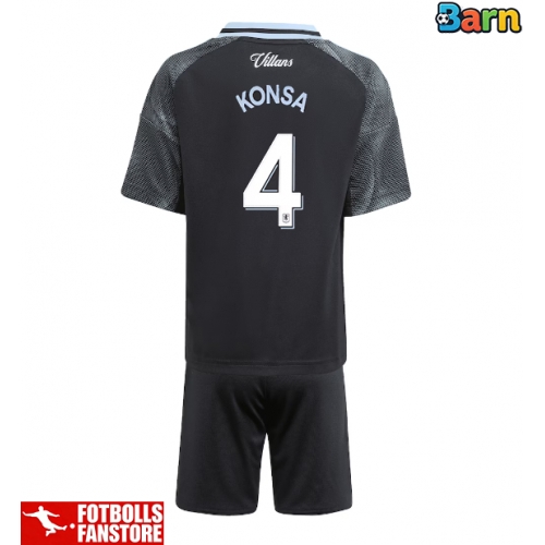 Aston Villa Ezri Konsa #4 Bortatröja Barn 2025-26 Kortärmad (+ Korta byxor)
