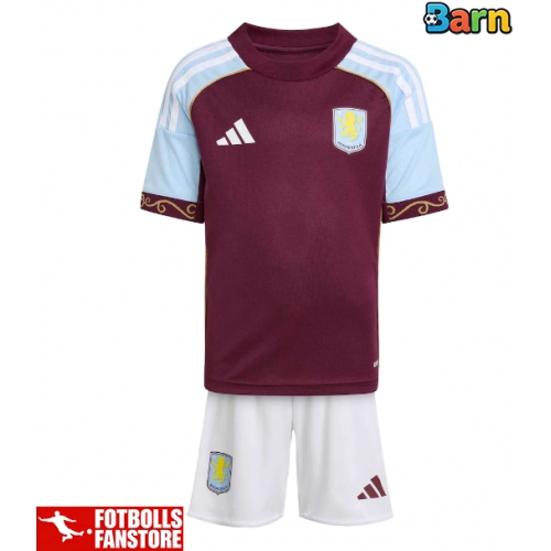 Aston Villa Hemmatröja Barn 2025-26 Kortärmad (+ Korta byxor)