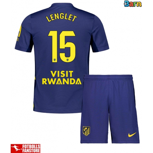 Atletico Madrid Clement Lenglet #15 Bortatröja Barn 2025-26 Kortärmad (+ Korta byxor)