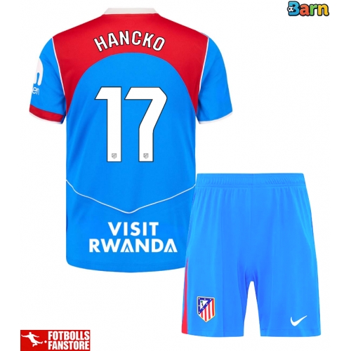 Atletico Madrid David Hancko #17 Tredje Tröja Barn 2025-26 Kortärmad (+ Korta byxor)