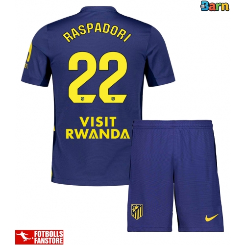 Atletico Madrid Giacomo Raspadori #22 Bortatröja Barn 2025-26 Kortärmad (+ Korta byxor)