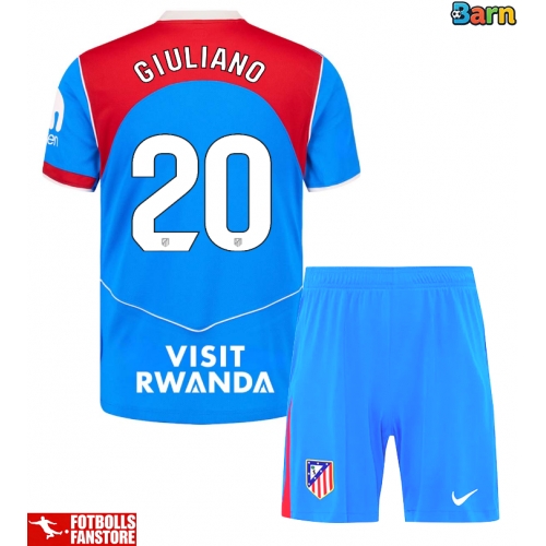 Atletico Madrid Giuliano Simeone #20 Tredje Tröja Barn 2025-26 Kortärmad (+ Korta byxor)