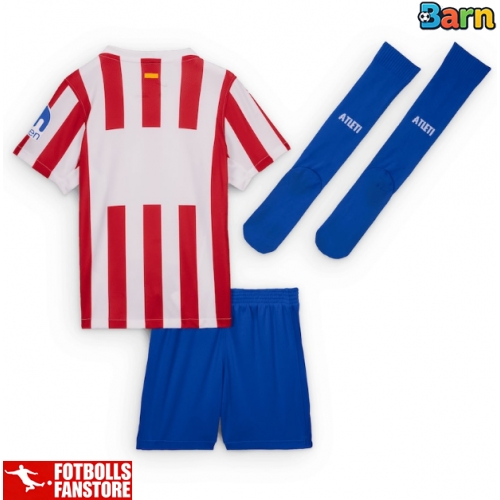 Atletico Madrid Hemmatröja Barn 2025-26 Kortärmad (+ Korta byxor)