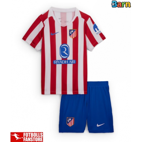 Atletico Madrid Hemmatröja Barn 2025-26 Kortärmad (+ Korta byxor)