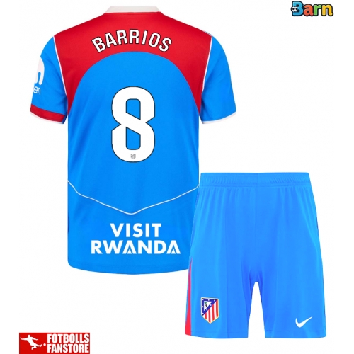 Atletico Madrid Pablo Barrios #8 Tredje Tröja Barn 2025-26 Kortärmad (+ Korta byxor)