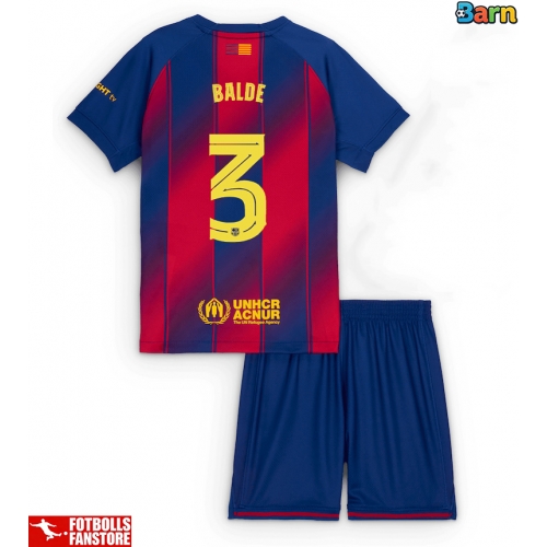 Barcelona Alejandro Balde #3 Hemmatröja Barn 2025-26 Kortärmad (+ Korta byxor)