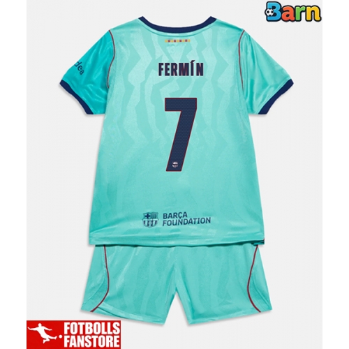 Barcelona Fermin Lopez #7 Tredje Tröja Barn 2026-27 Kortärmad (+ Korta byxor)