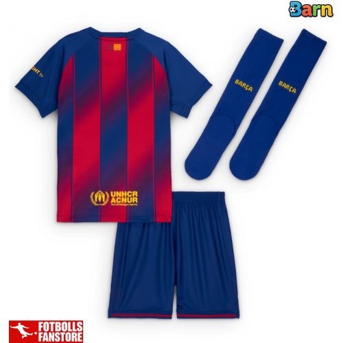 Barcelona Hemmatröja Barn 2025-26 Kortärmad (+ Korta byxor)