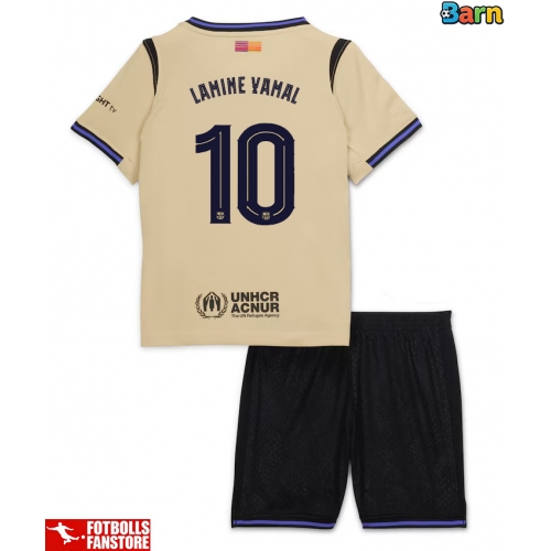 Barcelona Lamine Yamal #10 Bortatröja Barn 2025-26 Kortärmad (+ Korta byxor)