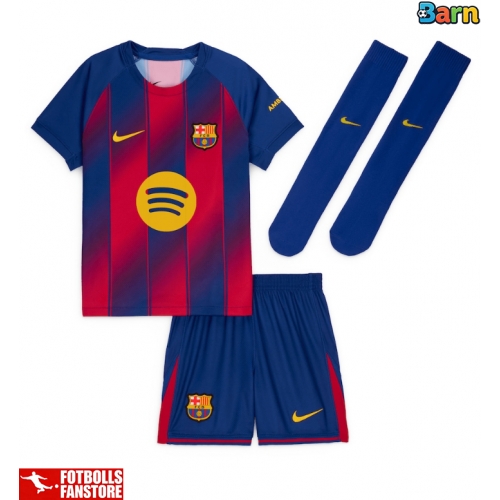 Barcelona Paez Gavi #6 Hemmatröja Barn 2025-26 Kortärmad (+ Korta byxor)