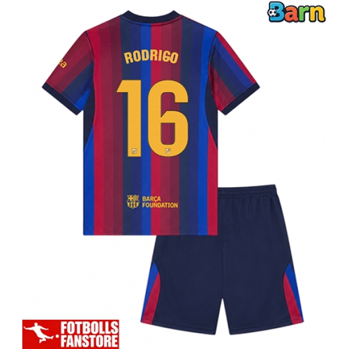 Barcelona Rodri Hernandez #16 Hemmatröja Barn 2026-27 Kortärmad (+ Korta byxor)