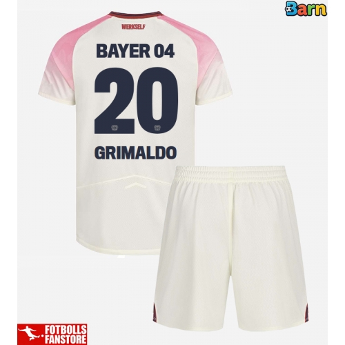 Bayer Leverkusen Alejandro Grimaldo #20 Bortatröja Barn 2025-26 Kortärmad (+ Korta byxor)